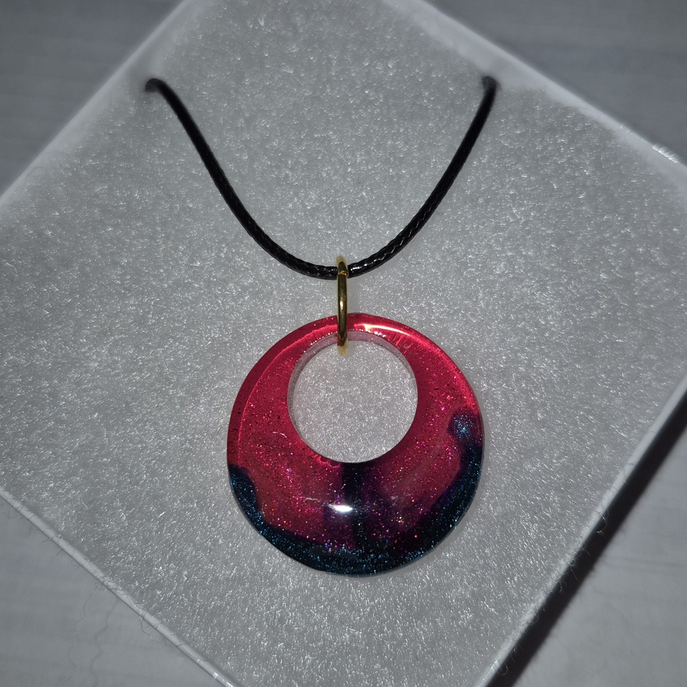 Modern Pink and Blue Circular Necklace
